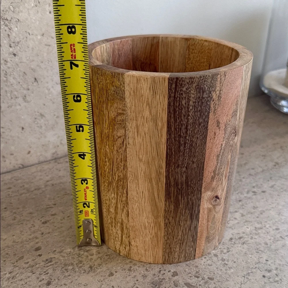 Crate&Barrel Wood Utensil Caddy